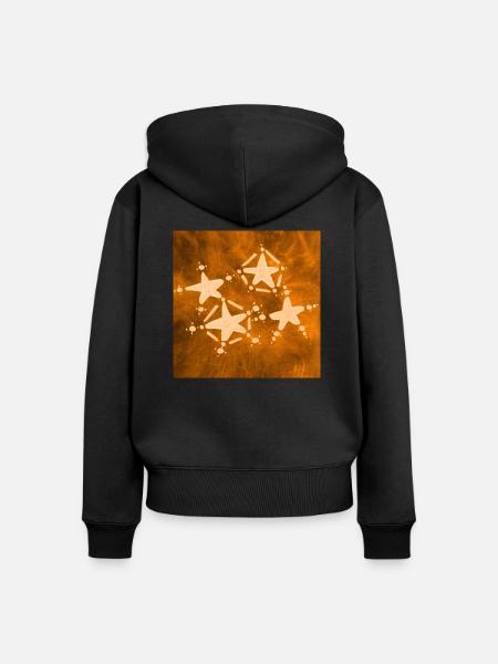 4 STERNE ORANGE - Frauen Premium Bio Zip Hoodie - Schwarz