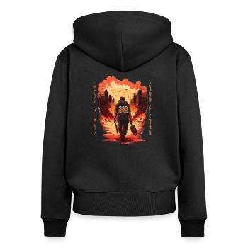 Apocalyptic Soldier | Apocalypse | Fighter - Women's Premium Organic Zip Hoodie - black - Back - Julia (174cm)