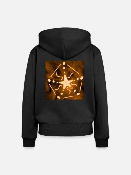 ORANGE STERN - Frauen Premium Bio Zip Hoodie - Schwarz