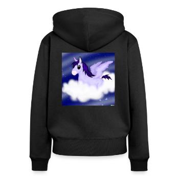 Licrone nuage 1 2048x2048 - Sweat à capuche zippé Premium bio Femme - noir - Dos - Julia (174cm)