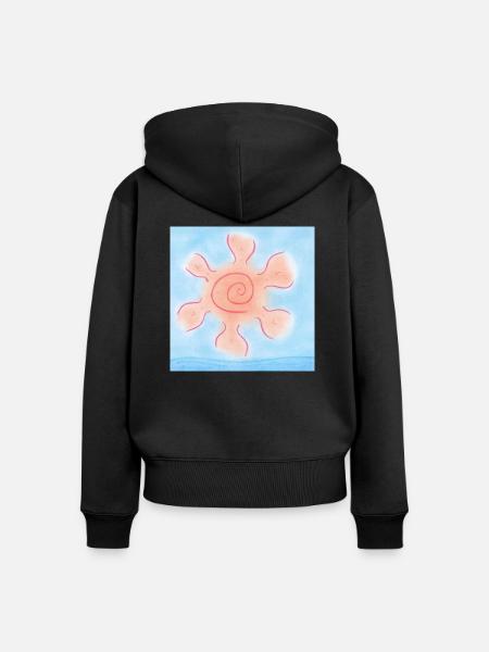 SONNE AM MEER - Frauen Premium Bio Zip Hoodie - Schwarz