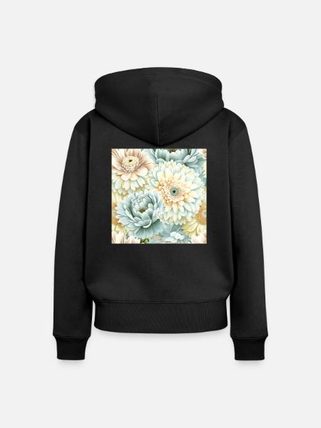 Floral Design 3 - Frauen Premium Bio Zip Hoodie - Schwarz