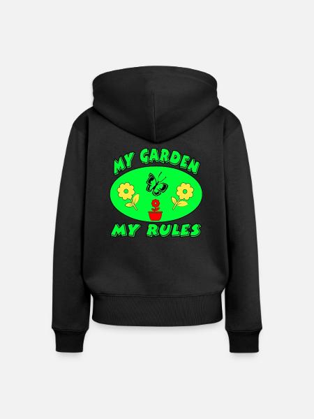 Garten - Frauen Premium Bio Zip Hoodie - Schwarz