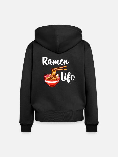 Ramen Leben - Frauen Premium Bio Zip Hoodie - Schwarz