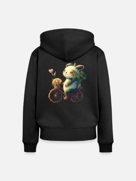 Clown Panda - Frauen Premium Bio Zip Hoodie - Schwarz