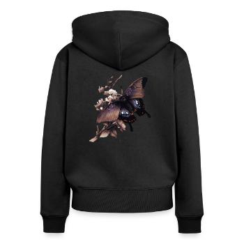 Butterfly - Women's Premium Organic Zip Hoodie - black - Back - Julia (174cm)