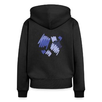 Element Blau - Frauen Premium Bio Zip Hoodie - Schwarz - Hinten - Julia (174cm)