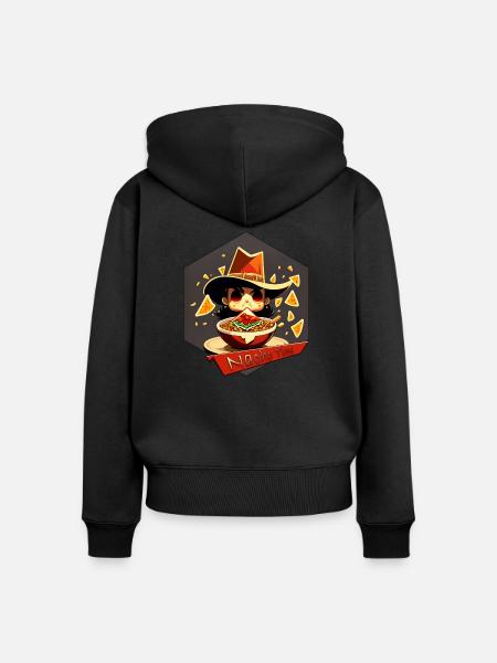 Nacho Time - Frauen Premium Bio Zip Hoodie - Schwarz