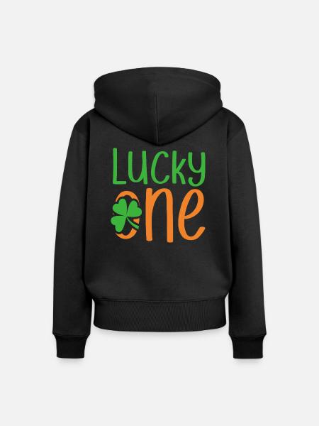 Lucky One St. Patricks Day - Frauen Premium Bio Zip Hoodie - Schwarz