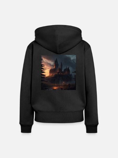 Landschaftszauber - Frauen Premium Bio Zip Hoodie - Schwarz
