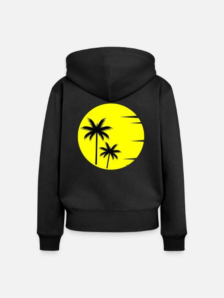 Sunset - Frauen Premium Bio Zip Hoodie - Schwarz