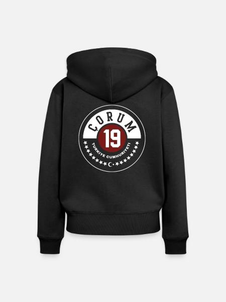 Corum - Frauen Premium Bio Zip Hoodie - Schwarz