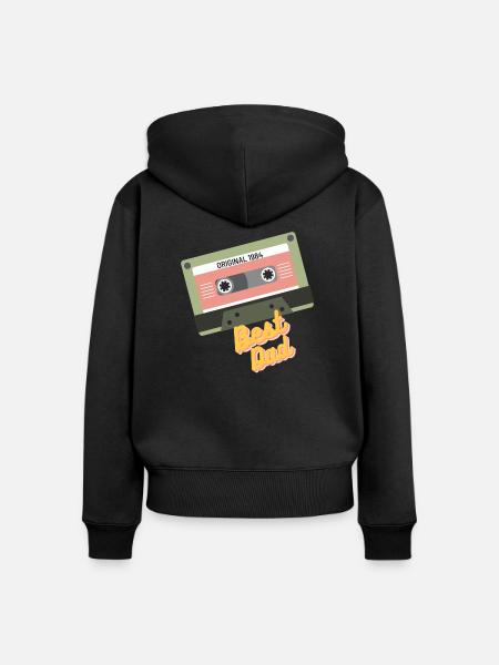 1984 Best Dad - Frauen Premium Bio Zip Hoodie - Schwarz