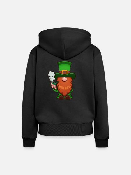 Koboldzwerg - Frauen Premium Bio Zip Hoodie - Schwarz