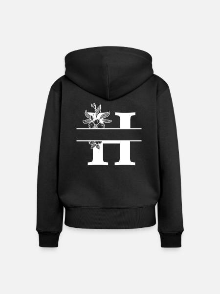 Personalisierter Blumenbuchstabe H - Frauen Premium Bio Zip Hoodie - Schwarz