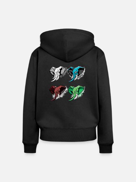 Die 4 Elefanten - Frauen Premium Bio Zip Hoodie - Schwarz