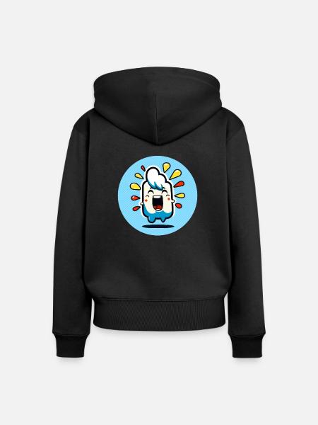 Elvis glücklich MBP - Frauen Premium Bio Zip Hoodie - Schwarz