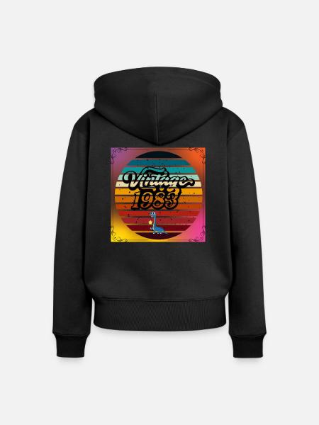 Verrückte 80er - Frauen Premium Bio Zip Hoodie - Schwarz