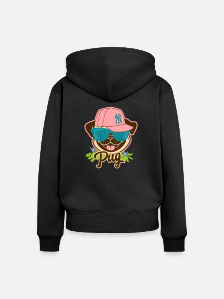 Dog - Frauen Premium Bio Zip Hoodie - Schwarz