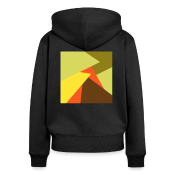 brown green red yellow abstract - Women's Premium Organic Zip Hoodie - black - Back - Julia (174cm)