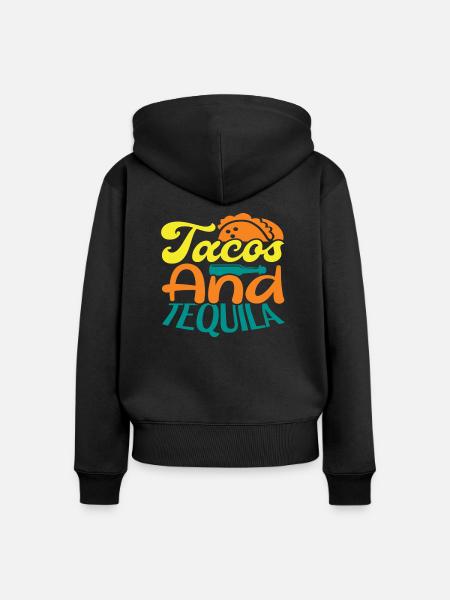 Tacos And Tequila - Frauen Premium Bio Zip Hoodie - Schwarz