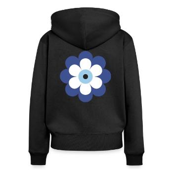 Nazar - Sweat à capuche zippé Premium bio Femme - noir - Dos - Julia (174cm)