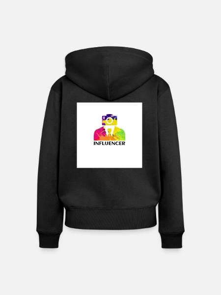 Influencer - Frauen Premium Bio Zip Hoodie - Schwarz