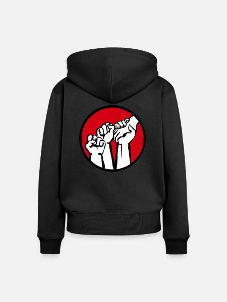 fäuste1c - Frauen Premium Bio Zip Hoodie - Schwarz