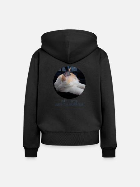 Alle Katzen sind schön - Frauen Premium Bio Zip Hoodie - Schwarz