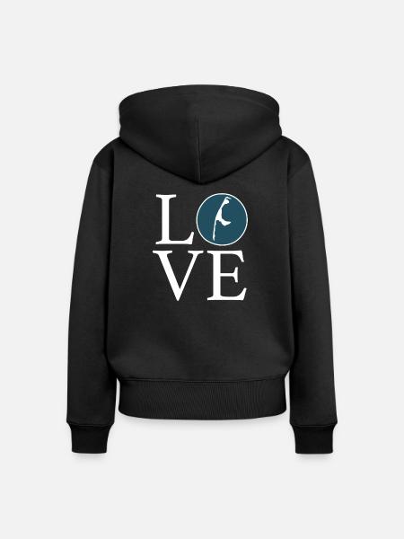 LOVE sylt - Frauen Premium Bio Zip Hoodie - Schwarz