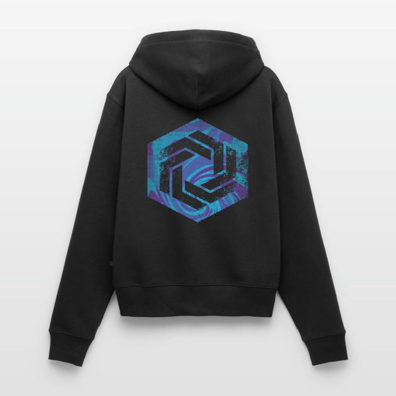 hexagon programming programmer coding geometric Women's Premium Organic Zip Hoodie