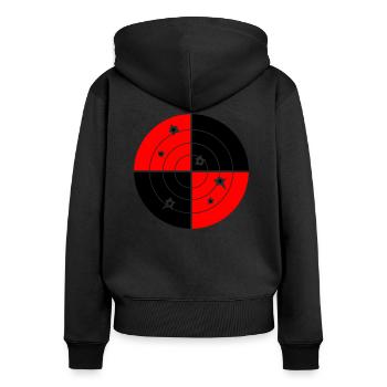 Crosshair shot - Women's Premium Organic Zip Hoodie - black - Back - Julia (174cm)