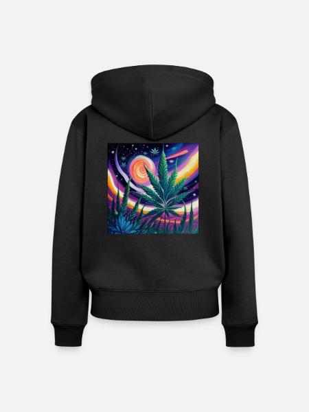 Fang Gogh Cannabis - Frauen Premium Bio Zip Hoodie - Schwarz