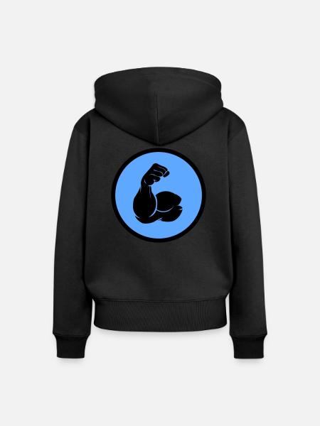 bizeps - Frauen Premium Bio Zip Hoodie - Schwarz