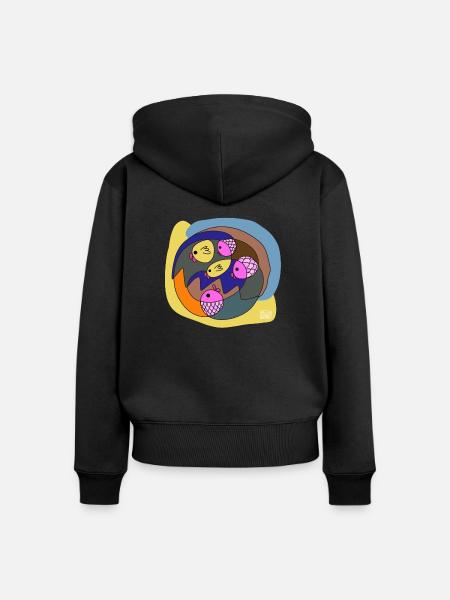 Fisch 3 - Frauen Premium Bio Zip Hoodie - Schwarz
