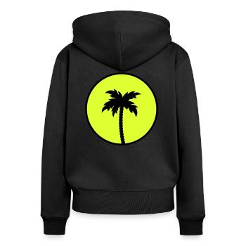 Palm tree design - Women's Premium Organic Zip Hoodie - black - Back - Julia (174cm)