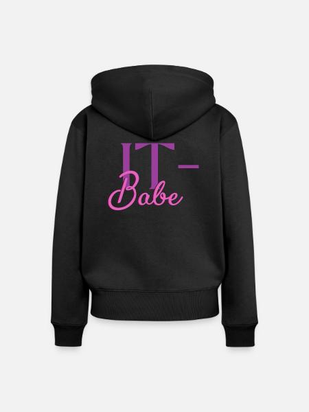 IT-Babe - Frauen Premium Bio Zip Hoodie - Schwarz