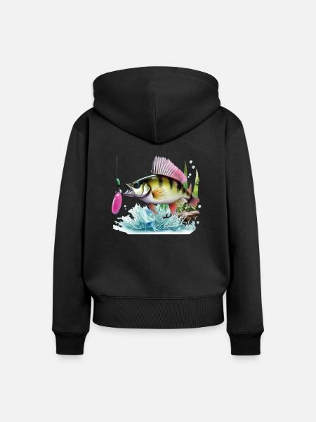 Barschfischen - Frauen Premium Bio Zip Hoodie - Schwarz