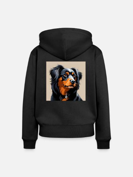 Hund - Frauen Premium Bio Zip Hoodie - Schwarz