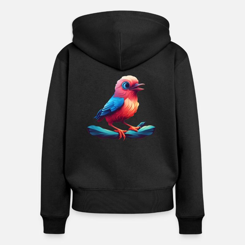Doux Tweet - Sweat à capuche zippé Premium bio Femme - noir