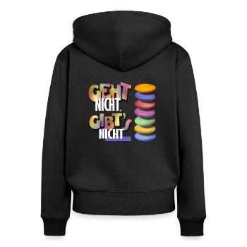 Geht nicht - Frauen Premium Bio Zip Hoodie - Schwarz - Hinten - Julia (174cm)
