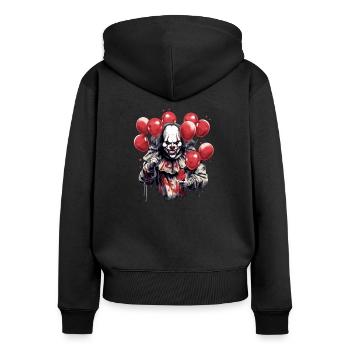 Clown diabolique - un design terrifiant - Sweat à capuche zippé Premium bio Femme - noir - Dos - Julia (174cm)