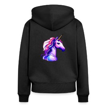 Licorne Mythique Animal Licorne Fille Licornes - Sweat à capuche zippé Premium bio Femme - noir - Dos - Julia (174cm)