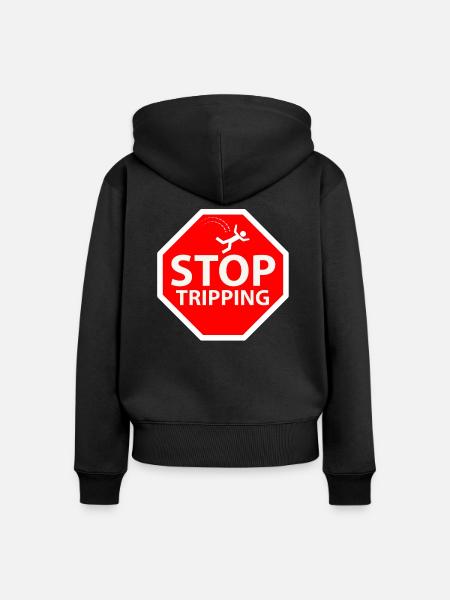 Aufhören zu stolpern - Frauen Premium Bio Zip Hoodie - Schwarz