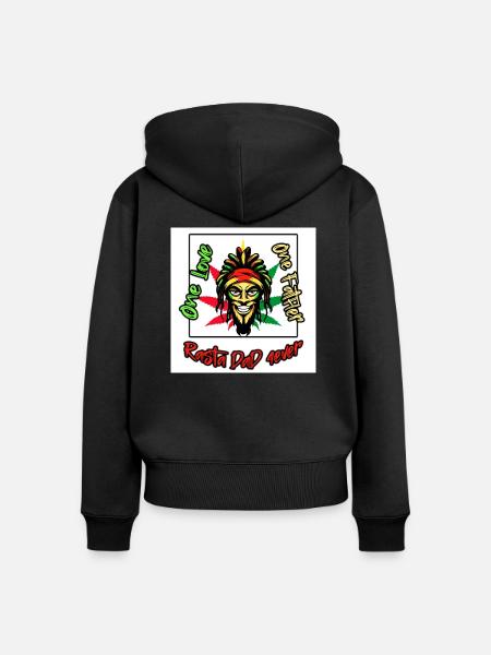 Rasta DAD - Frauen Premium Bio Zip Hoodie - Schwarz