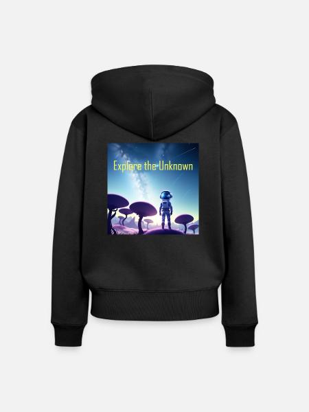 Erkunde das Unbekannte 2 - Frauen Premium Bio Zip Hoodie - Schwarz