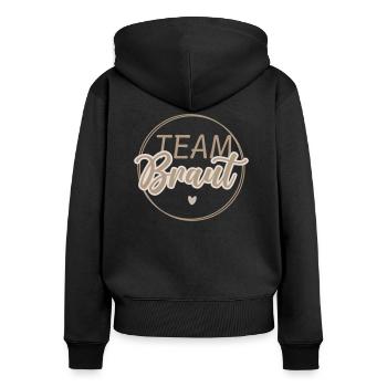 Team Braut im Kreis - Frauen Premium Bio Zip Hoodie - Schwarz - Hinten - Julia (174cm)
