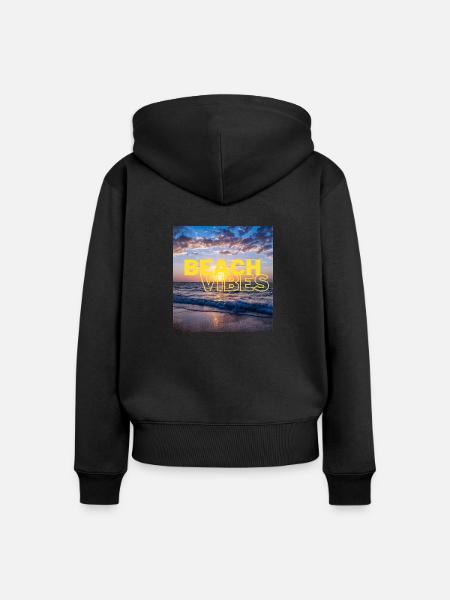 Beach 24 - Frauen Premium Bio Zip Hoodie - Schwarz