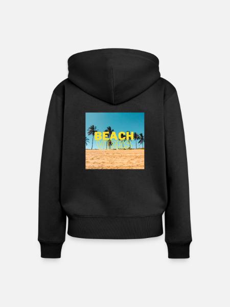 Beach 15 - Frauen Premium Bio Zip Hoodie - Schwarz