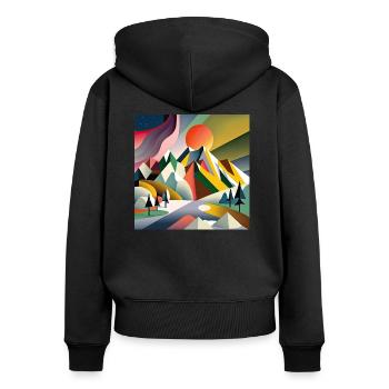 The Bauhaus Legacy - Frauen Premium Bio Zip Hoodie - Schwarz - Hinten - Julia (174cm)